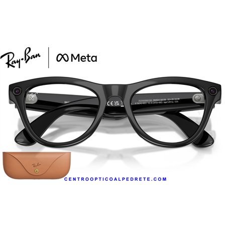 Gafas Graduadas Gafas Ray Ban Lentes Intercambiables ▷ Ray-Ban Meta Skyler Black Clear Cat Eye Graduables IA