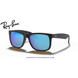 Ray-Ban Justin Rubber Black / Blue Mirror (RB4165 622/55)