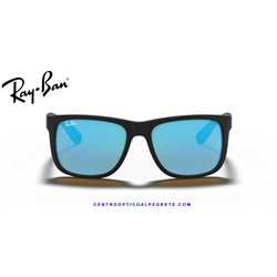Ray-Ban Justin Rubber Black / Blue Mirror (RB4165 622/55)