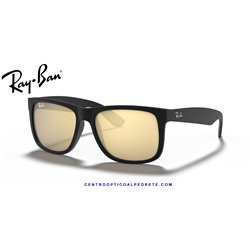 Ray-Ban Justin Rubber Black / Gold Mirror (RB4165 622/5A)