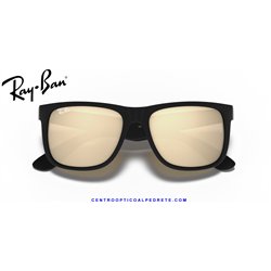 Ray-Ban Justin Rubber Black / Gold Mirror (RB4165 622/5A)