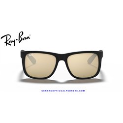 Ray-Ban Justin Rubber Black / Gold Mirror (RB4165 622/5A)
