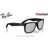 Ray-Ban Justin Rubber Black / Green Mirror Silver Polarised (RB4165 622/Y4)