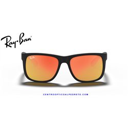 Ray-Ban Justin Rubber Black / Red Mirror (RB4165 622/6Q)