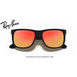 Ray-Ban Justin Rubber Black / Red Mirror (RB4165 622/6Q)