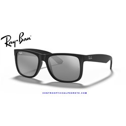 Ray-Ban Justin Rubber Black / Grey Mirror Silver (RB4165 622/6G)