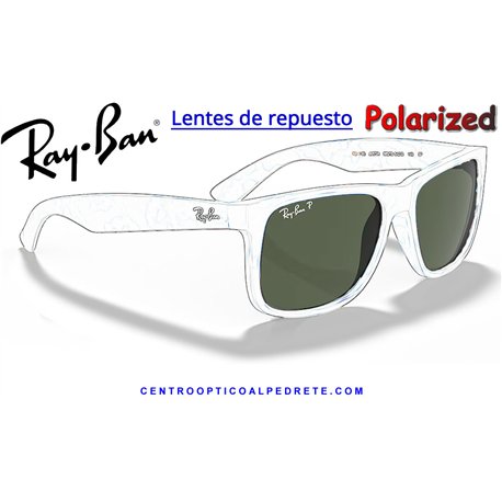 Ray-Ban Justin Lentes Dark Green Polarized (RB4165 865/9A)