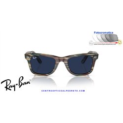 Ray-Ban Wayfarer Grey / Clear/Blue (RB2140 1387GG)