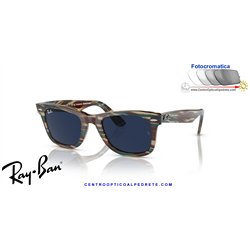 Ray-Ban Wayfarer Grey / Clear/Blue (RB2140 1387GG)