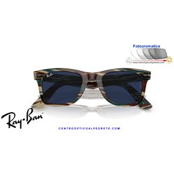 Ray-Ban Wayfarer Grey / Clear/Blue (RB2140 1387GG)
