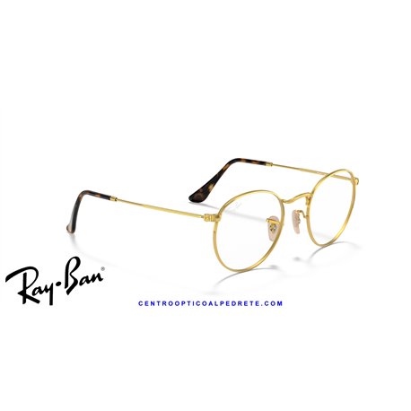 Ray-Ban Round Metal Eyeglasses Arista Gold (Rx3447V 2500)