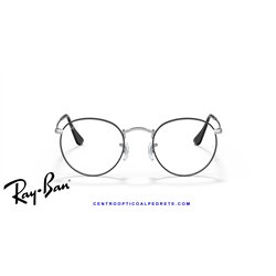 Ray-Ban Round Metal Eyeglasses Black On Silver (Rx3447V 2861)