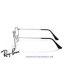 Ray-Ban Round Metal Eyeglasses Black On Silver (Rx3447V 2861)