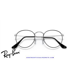 Ray-Ban Round Metal Eyeglasses Black On Silver (Rx3447V 2861)