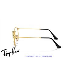 Ray-Ban Round Metal Eyeglasses Black On Gold (Rx3447V 2991)