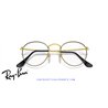 Ray-Ban Round Metal Eyeglasses Black On Gold (Rx3447V 2991)