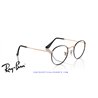 Ray-Ban Round Metal Eyeglasses Black On Rose Gold (Rx3447V 3173)