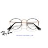 Ray-Ban Round Metal Eyeglasses Black On Rose Gold (Rx3447V 3173)