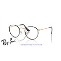 Ray-Ban Round Metal Eyeglasses Black On Rose Gold (Rx3447V 3173)