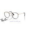 Ray-Ban Round Metal Eyeglasses Black On Rose Gold (Rx3447V 3173)