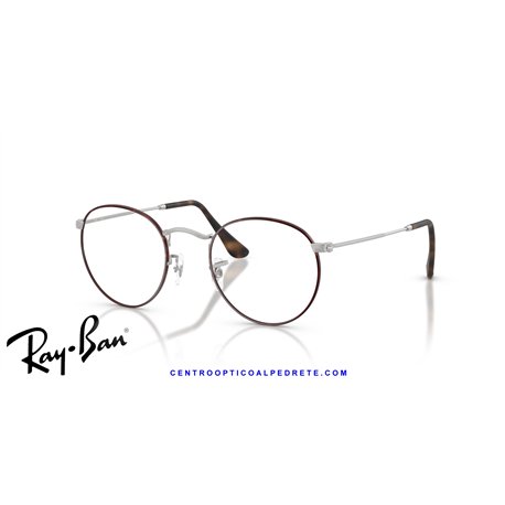 Ray-Ban Round Metal Eyeglasses Matte Havana On Matte Silver (Rx3447V 3194)