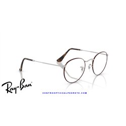 Ray-Ban Round Metal Eyeglasses Matte Havana On Matte Silver (Rx3447V 3194)