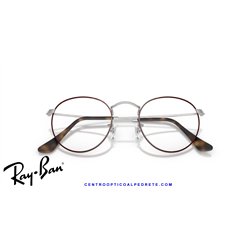 Ray-Ban Round Metal Eyeglasses Matte Havana On Matte Silver (Rx3447V 3194)