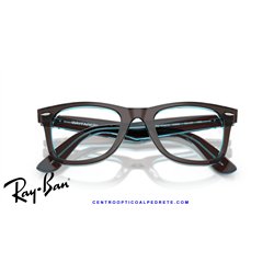 Gafas para graduado Ray-Ban Wayfarer Ease Brown On Transparent Blue (RX4340V 8366)