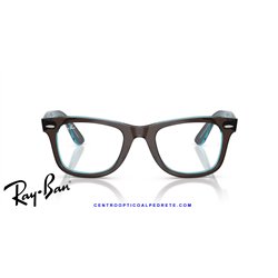Gafas para graduado Ray-Ban Wayfarer Ease Brown On Transparent Blue (RX4340V 8366)