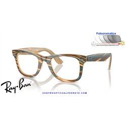 Gafas para graduado Ray-Ban Wayfarer Ease Photo Striped Brown (RX4340V 8383)