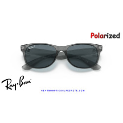 Ray-Ban New Wayfarer Grey / Dark Blue Polarized (RB2132 64503R)
