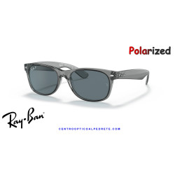 Ray-Ban New Wayfarer Grey / Dark Blue Polarized (RB2132 64503R)