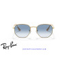 Ray-Ban Hexagonal Arista Gold Sunglasses | Light Blue Gradient Genuine