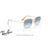 Ray-Ban Hexagonal Arista Gold Sunglasses | Light Blue Gradient Genuine