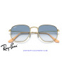 Ray-Ban Hexagonal Arista Gold Sunglasses | Light Blue Gradient Genuine
