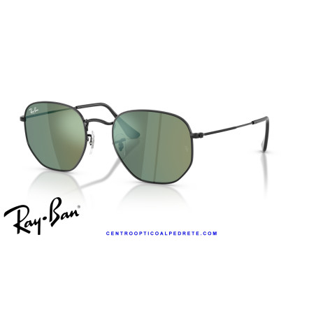 Ray-Ban Hexagonal Black Sunglasses | Blue | Genuine Ray-Ban Sunglasses