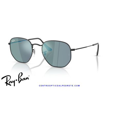 Ray-Ban Hexagonal Black Sunglasses | Blue | Genuine Ray-Ban Sunglasses