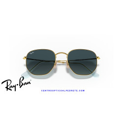 Ray-Ban Hexagonal Arista Gold Sunglasses | Blue | Centro Óptico Alpedrete
