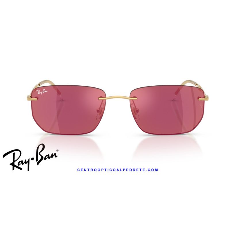 Gafas de Sol Ray-Ban RB3768 Arista Gold / Dark Violet Mirror Red Lenses | Original