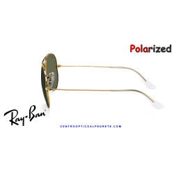 Ray-Ban Aviator Arista Gold Sunglasses | Crystal Green Polarized Genuine