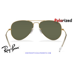 Ray-Ban Aviator Arista Gold Sunglasses | Crystal Green Polarized Genuine