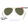 Ray-Ban Aviator Arista Gold Sunglasses | Crystal Green Polarized Genuine