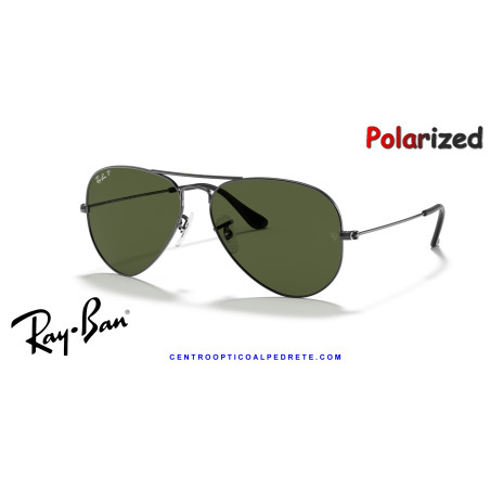 Gafas de sol Ray-Ban Aviator Gunmetal | Crystal Green Polarized Originales
