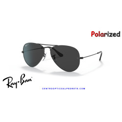 Gafas de sol Ray-Ban Aviator Negro | Crystal Dark Grey Polarized Originales