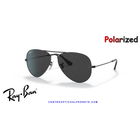 Gafas de sol Ray-Ban Aviator Negro | Crystal Dark Grey Polarized Originales