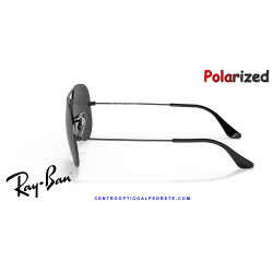 Gafas de sol Ray-Ban Aviator Negro | Crystal Dark Grey Polarized Originales