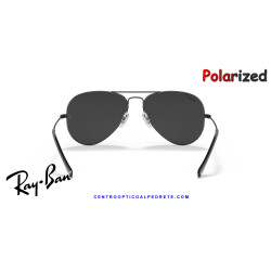 Gafas de sol Ray-Ban Aviator Negro | Crystal Dark Grey Polarized Originales