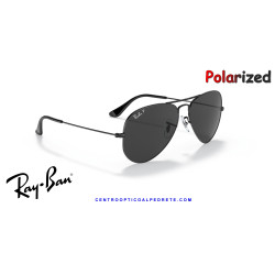 Gafas de sol Ray-Ban Aviator Negro | Crystal Dark Grey Polarized Originales