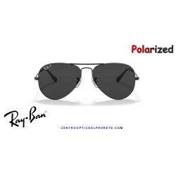 Gafas de sol Ray-Ban Aviator Negro | Crystal Dark Grey Polarized Originales