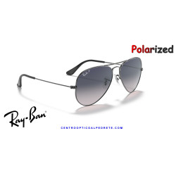 Gafas de sol Ray-Ban Aviator Gunmetal | Blue-Grey Gradient Polarized Originales